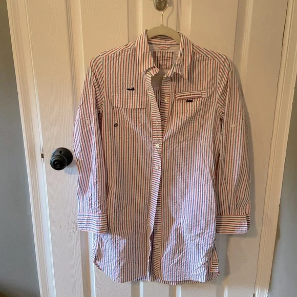 Vineyard Vines seersucker cover up dress - Picture 1 of 8